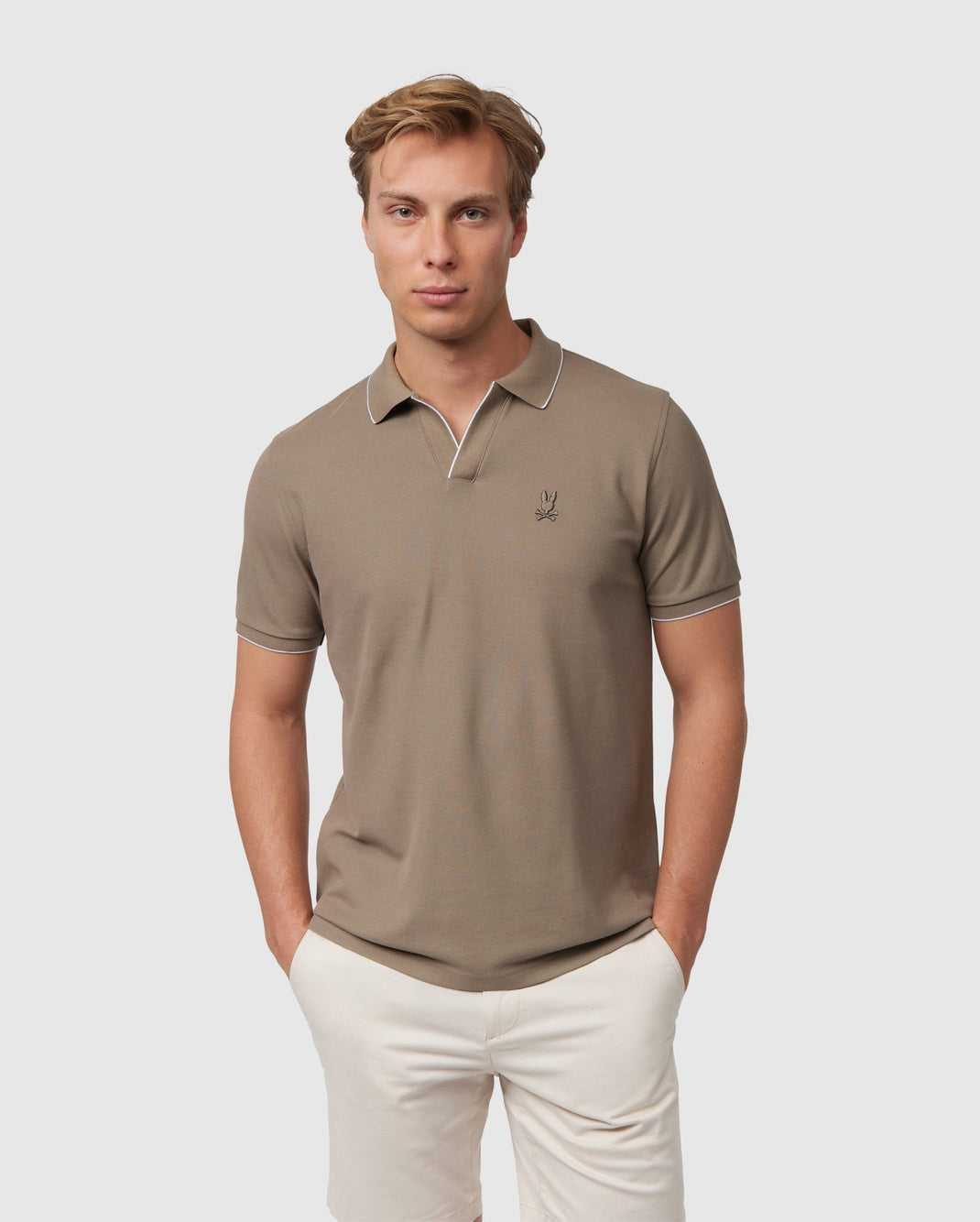 Polos Psycho Bunny East Hills Johnny Polo Shirt Grise Marron Homme | DDK-42609546